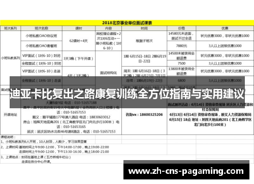 迪亚卡比复出之路康复训练全方位指南与实用建议