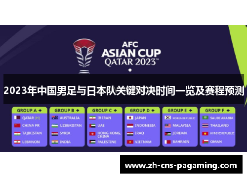 2023年中国男足与日本队关键对决时间一览及赛程预测